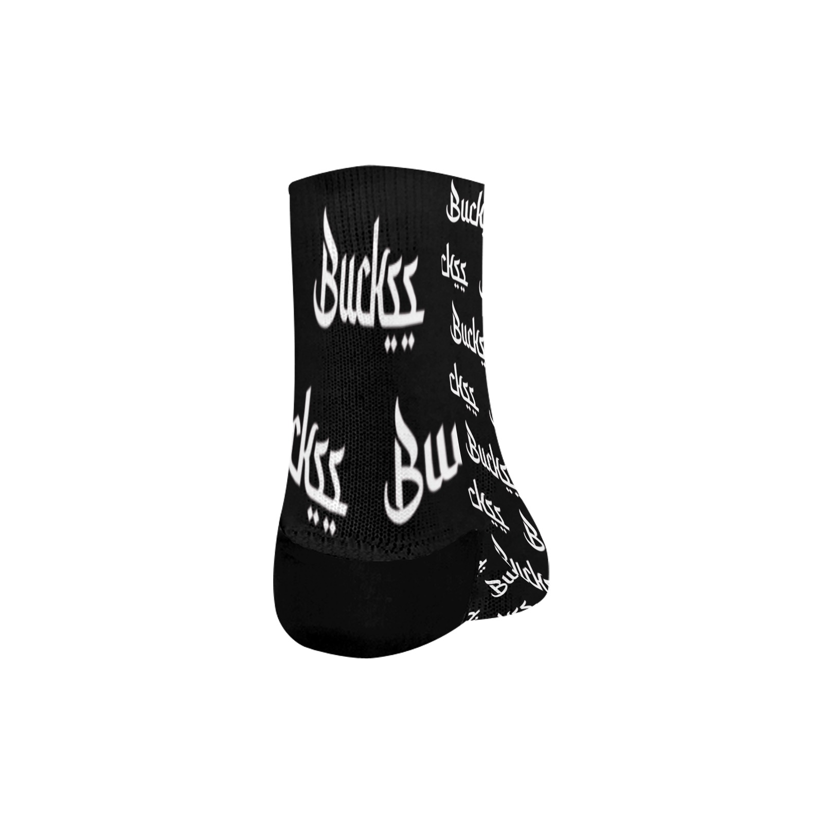 Buckss ankles white on black update Quarter Socks