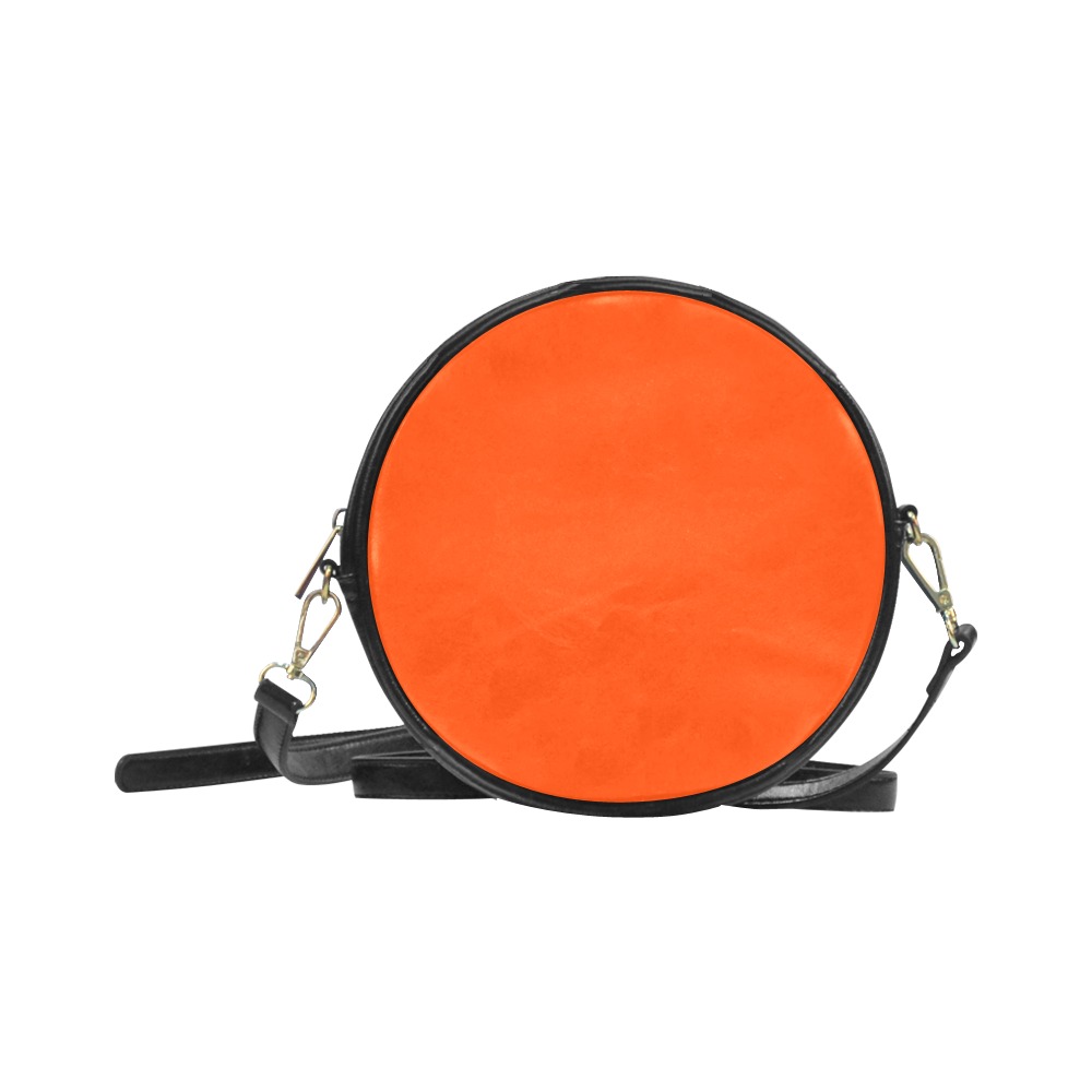 color orange red Round Sling Bag (Model 1647)