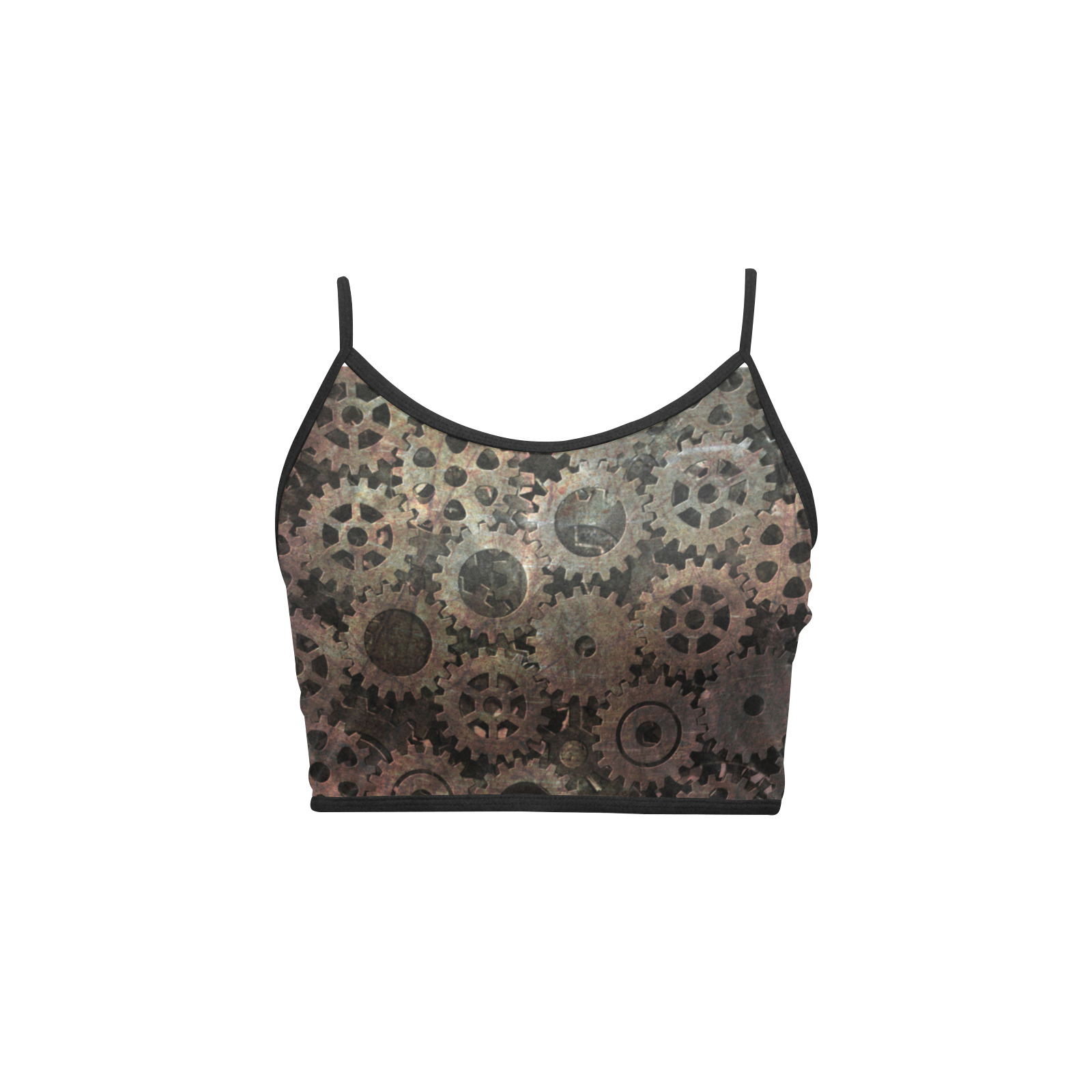 STEAM PUNK Women's Spaghetti Strap Crop Top (Model T67)