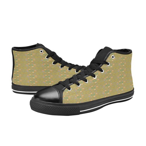 Octo brightener arabesque Moorish tangerine style Men’s Classic High Top Canvas Shoes (Model 017)