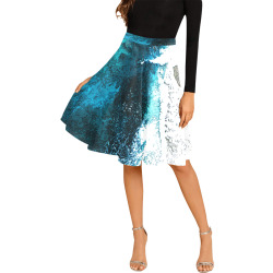 Ocean And Beach Melete Pleated Midi Skirt (Model D15)