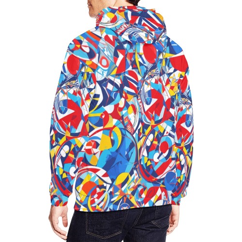 Festive colors of a geometrical abstract art. All Over Print Hoodie for Men (USA Size) (Model H13)