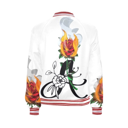 Womans Aromatherapy Apparel White Bomber Jacket All Over Print Bomber Jacket for Women (Model H21)