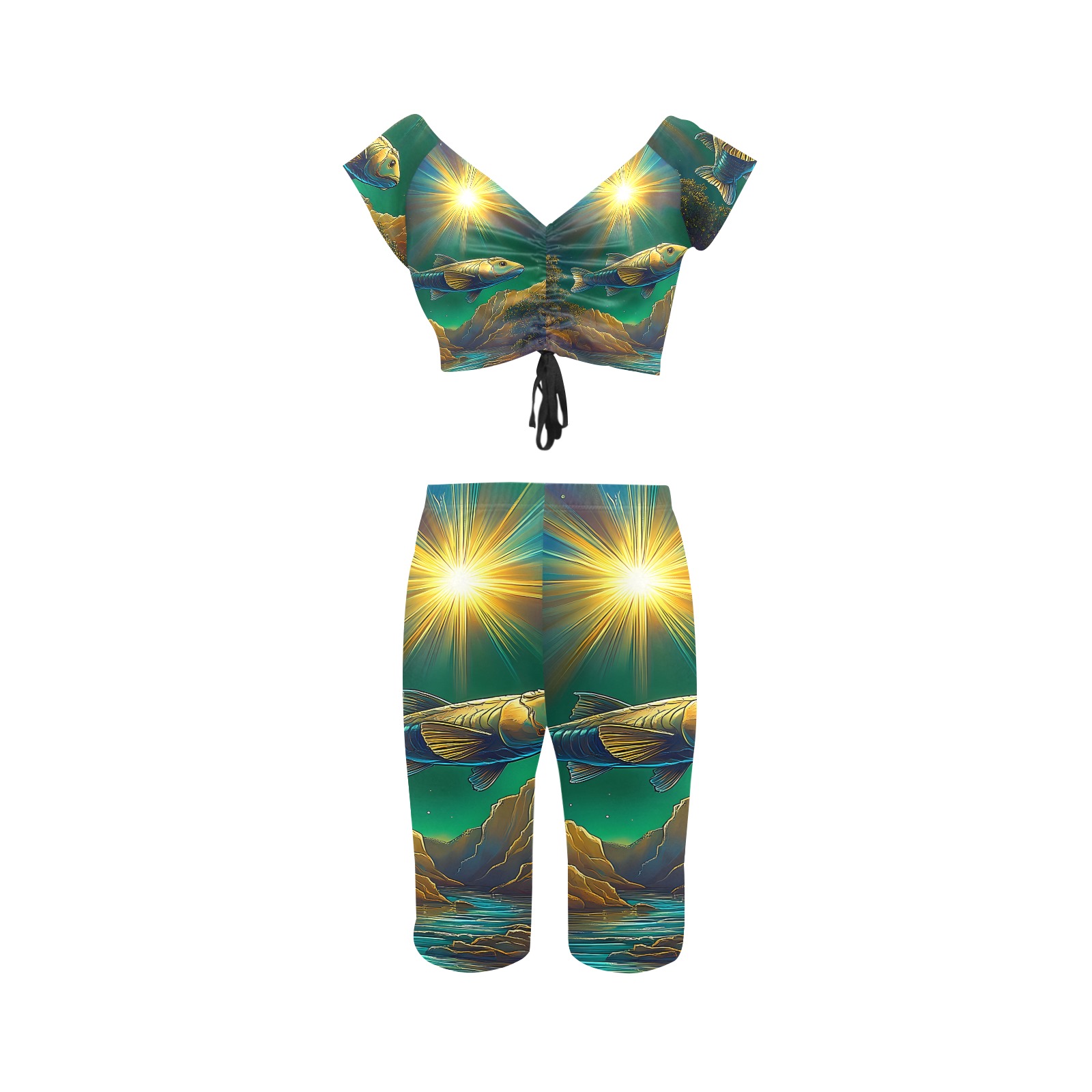 Celestial Swim Women's Crop Top Yoga Set