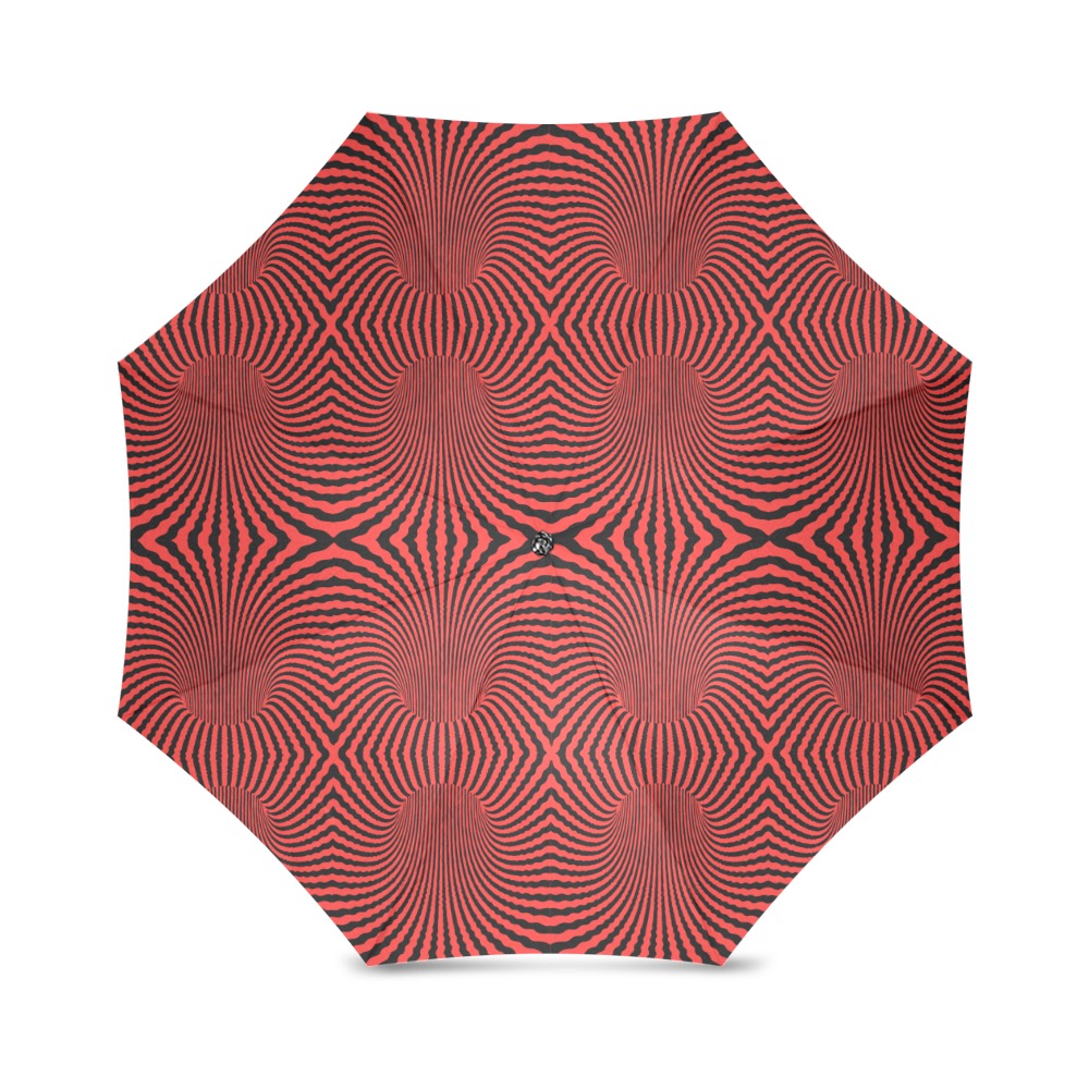 Ô Op Art AA on Orange Foldable Umbrella (Model U01)