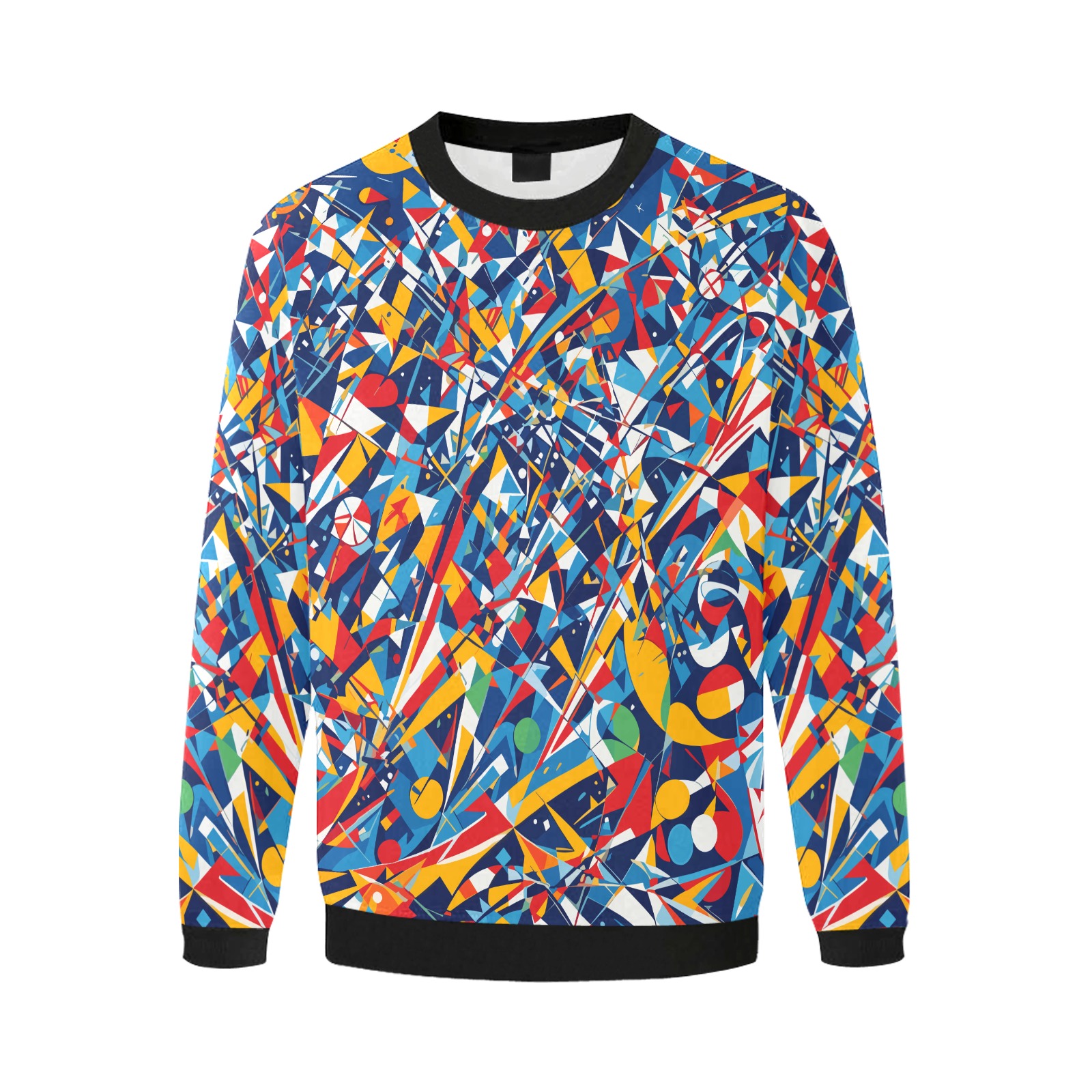 Fantasy colorful geometric shapes and forms art. Men's Oversized Fleece Crew Sweatshirt (Model H18)