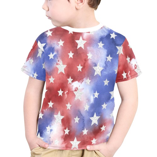 4th of july stars 1 Little Boys' All Over Print Crew Neck T-Shirt (Model T40-2)