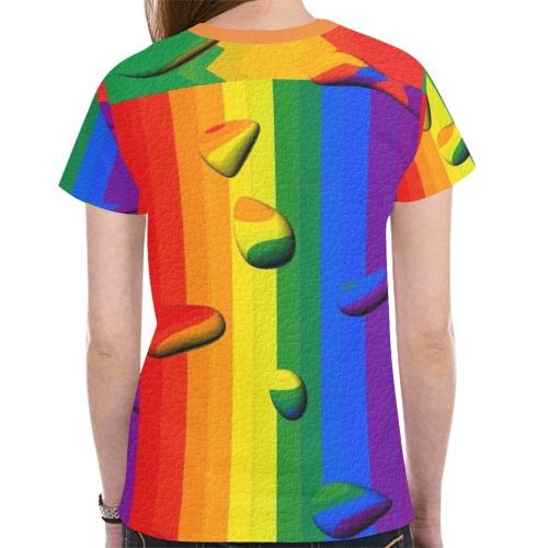 Los Angeles Pride Flag Pop Art by Nico Bielow New All Over Print T-shirt for Women (Model T45)