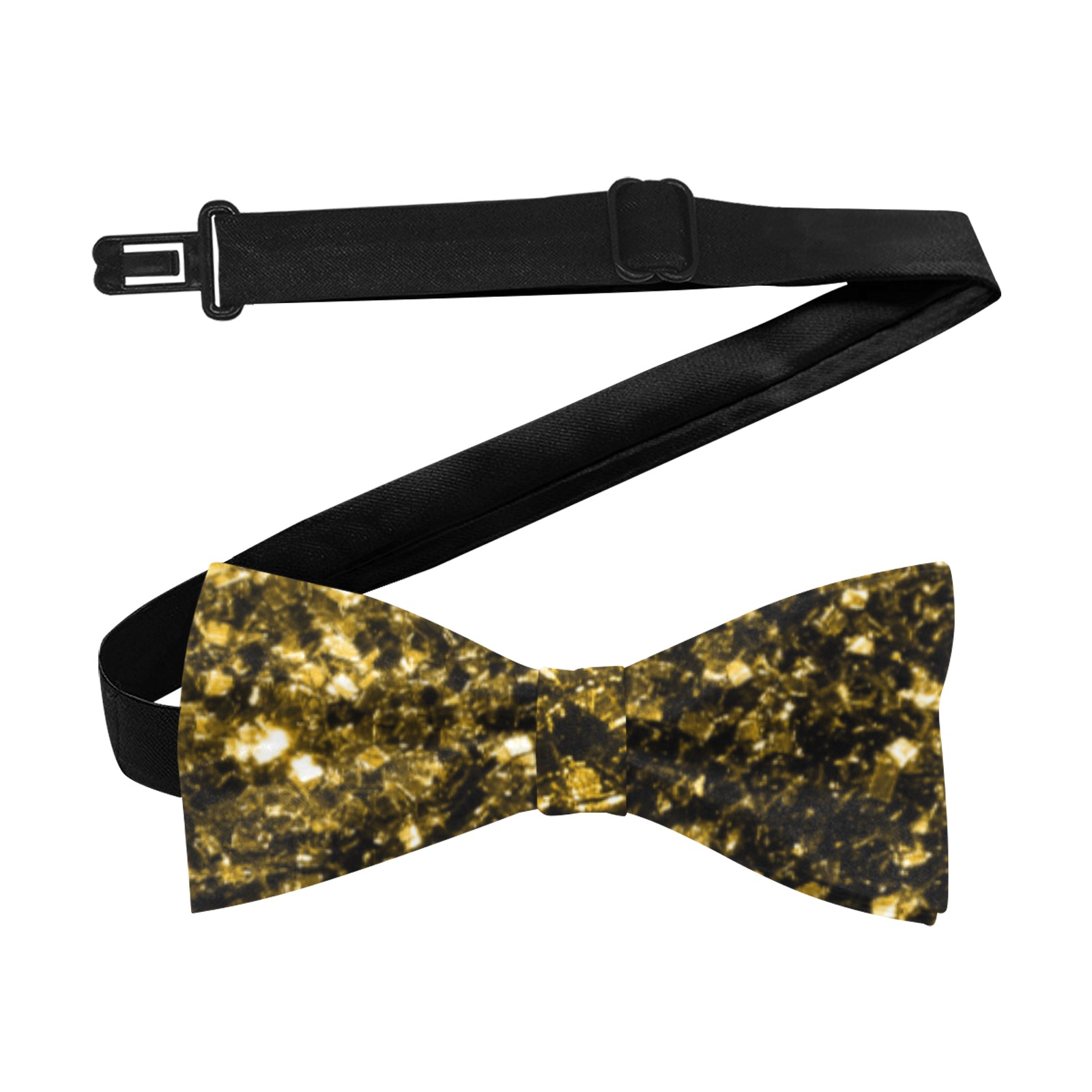 Dark Gold glitters faux sparkles glamorous suit accessory Custom Bow Tie