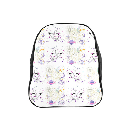 Time and Spaceman Patchwork Pattern School Backpack (Model 1601)(Small)