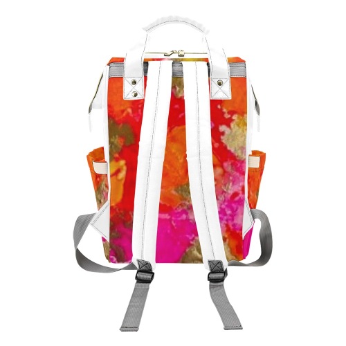 Orange krush Multi-Function Diaper Backpack/Diaper Bag (Model 1688)