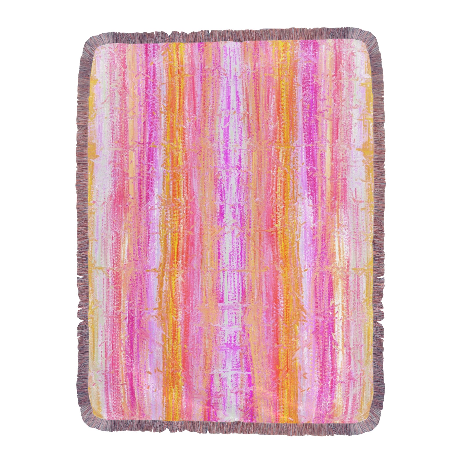 confetti 8 Ultra-Soft Fringe Blanket 60"x80" (Mixed Pink)