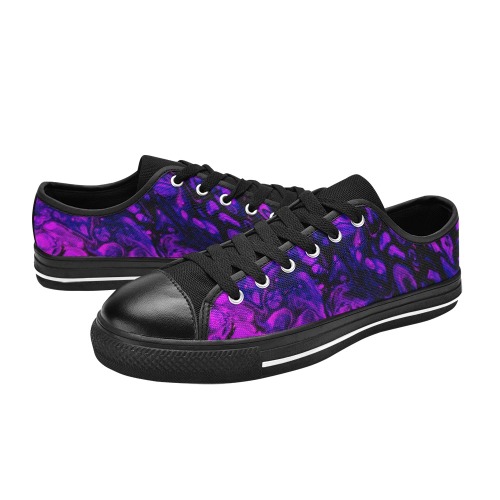 Purple Swirl Women's Classic Canvas Shoes (Model 018)