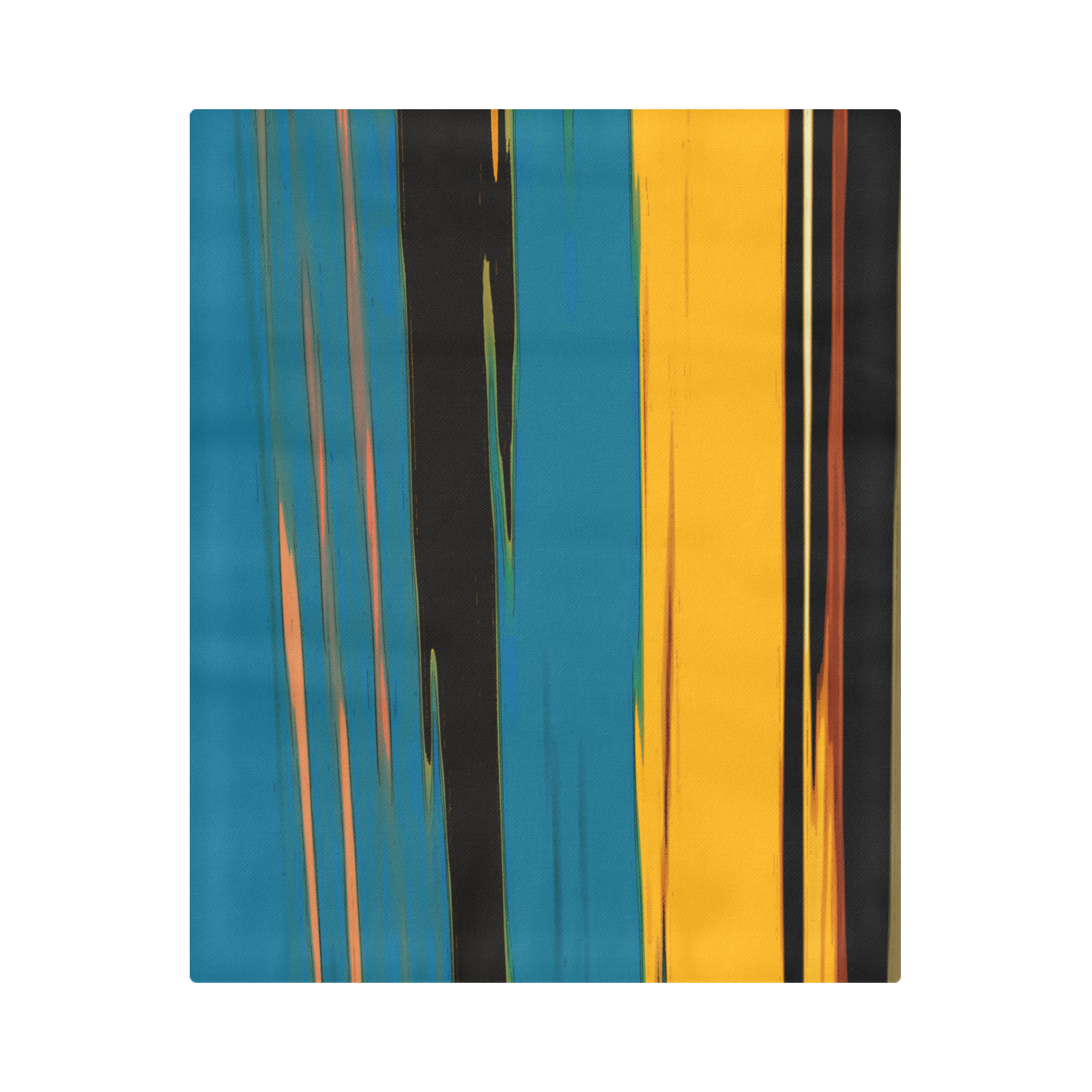 Black Turquoise And Orange Go! Abstract Art Duvet Cover 86"x70" ( All-over-print)