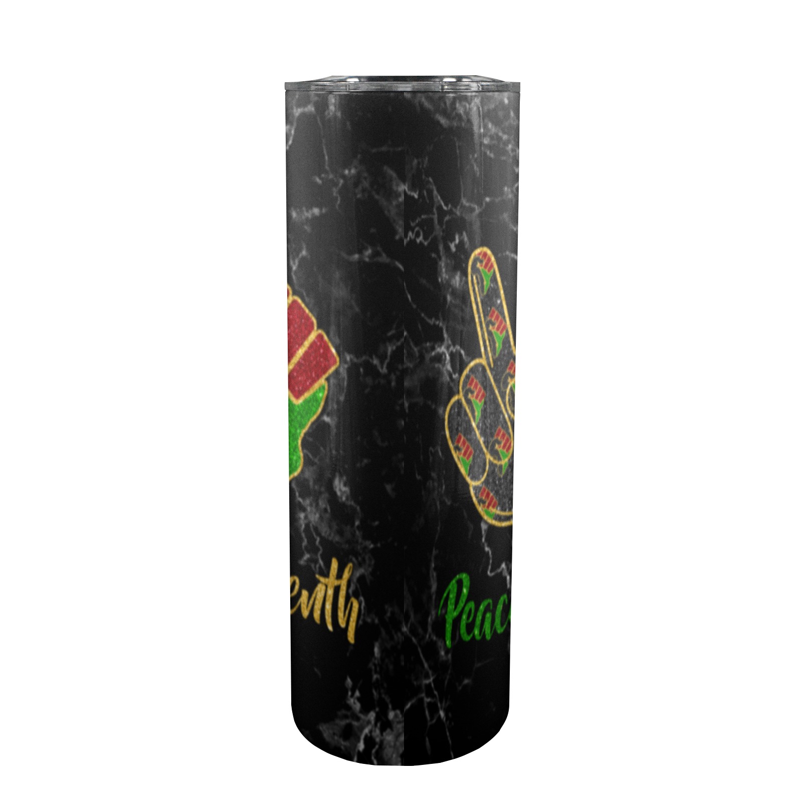 Peace Love Juneteenth Black Pride Freedom 20oz Tall Skinny Tumbler with Lid and Straw