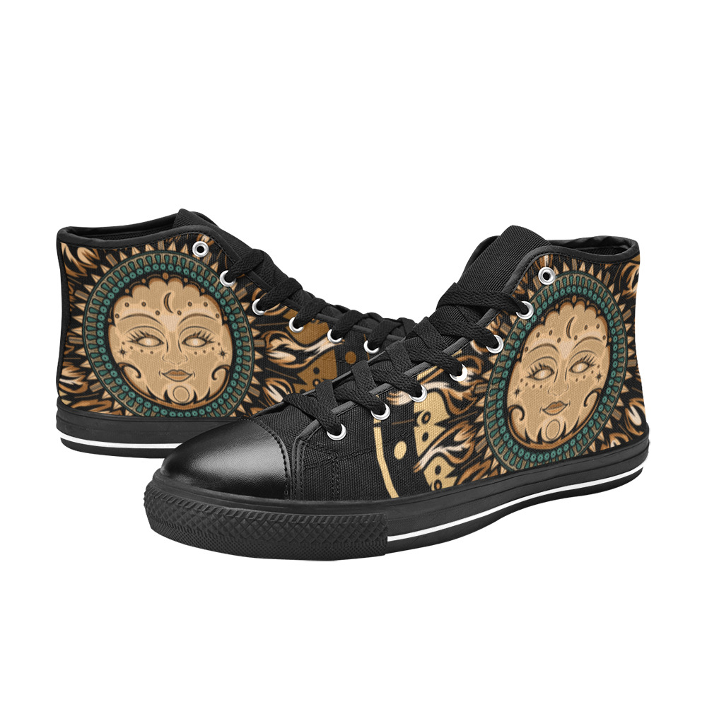 Sun Goddess Women's Classic High Top Canvas Shoes (Model 017)