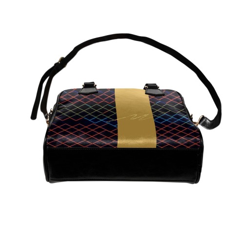 Classic black and brown handbag with abstract minimalistic pattern Shoulder Handbag (Model 1634)