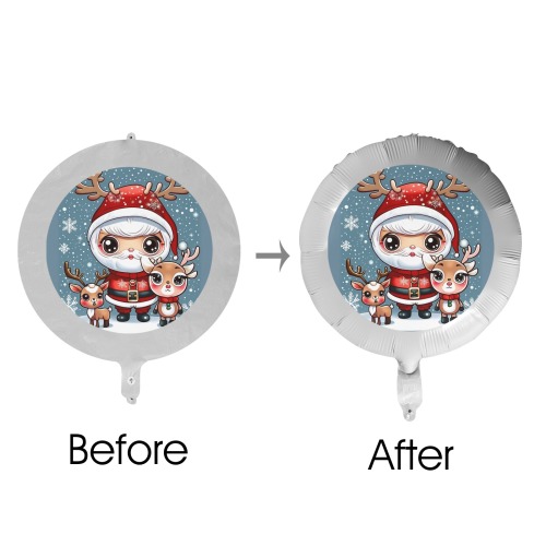 Santa and Reindeer 2 Foil Balloon (18inch)