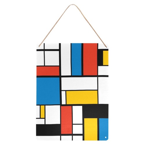 Mondrian De Stijl Modern Metal Sign 12"x16"