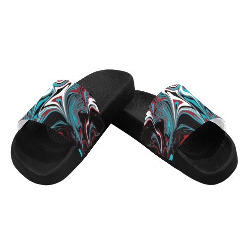 Dark Wave of Colors Men's Slide Sandals (Model 057)
