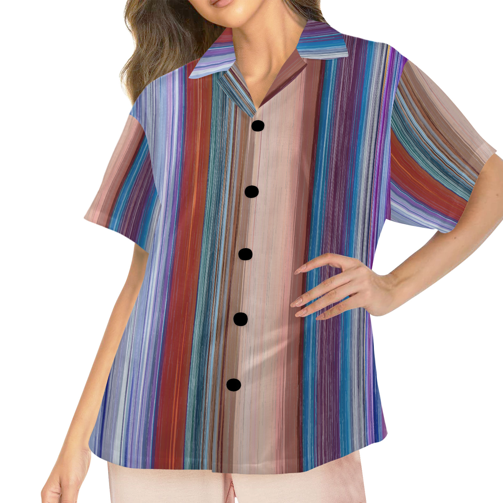 Altered Colours 1537 Women's V-Neck Short Pajama Top
