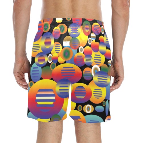 closed bubbles bk Men's Mid-Length Beach Shorts (Model L51)