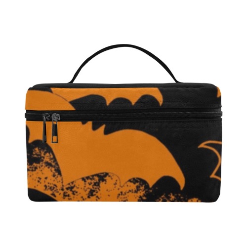 Black Bats In Flight Orange Cosmetic Bag/Large (Model 1658)