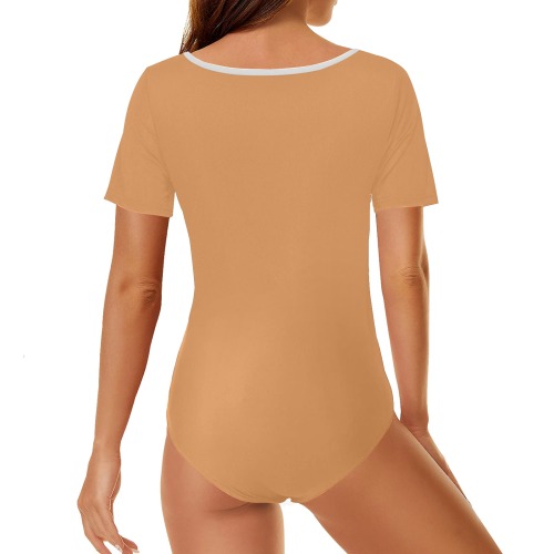 color sandy brown Women's Short Sleeve Bodysuit