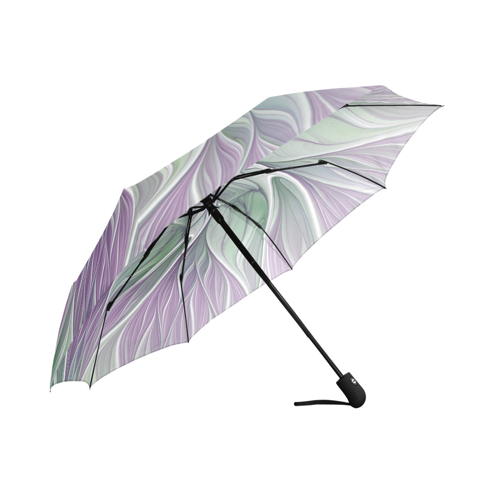 Flower Dream Abstract Purple Sea Green Floral Fractal Art Auto-Foldable Umbrella (Model U04)