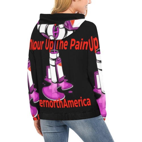 Oliver North All Over Print Hoodie for Women (USA Size) (Model H13)