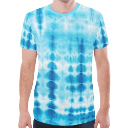 Blue Tie Dye New All Over Print T-shirt for Men (Model T45)