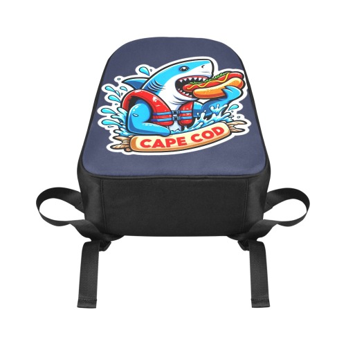 CAPE COD-GREAT WHITE EATING HOT DOG 2 Fabric School Backpack (Model 1682) (Large)