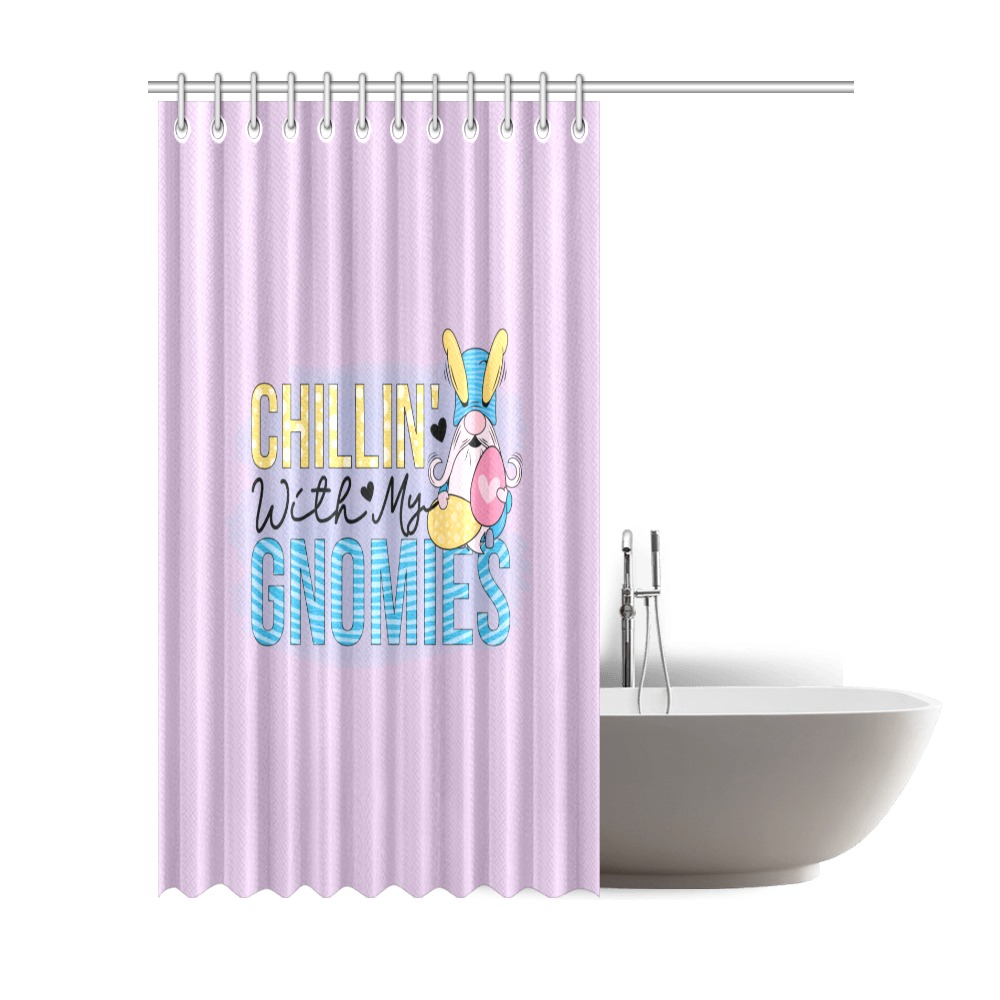 Chillin With My Easter Gnomies Shower Curtain 72"x84"