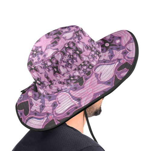 Magic Floral Pattern Wide Brim Bucket Hat