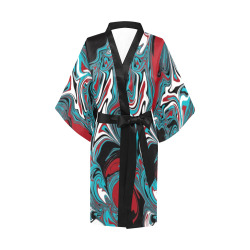 Dark Wave of Colors Kimono Robe