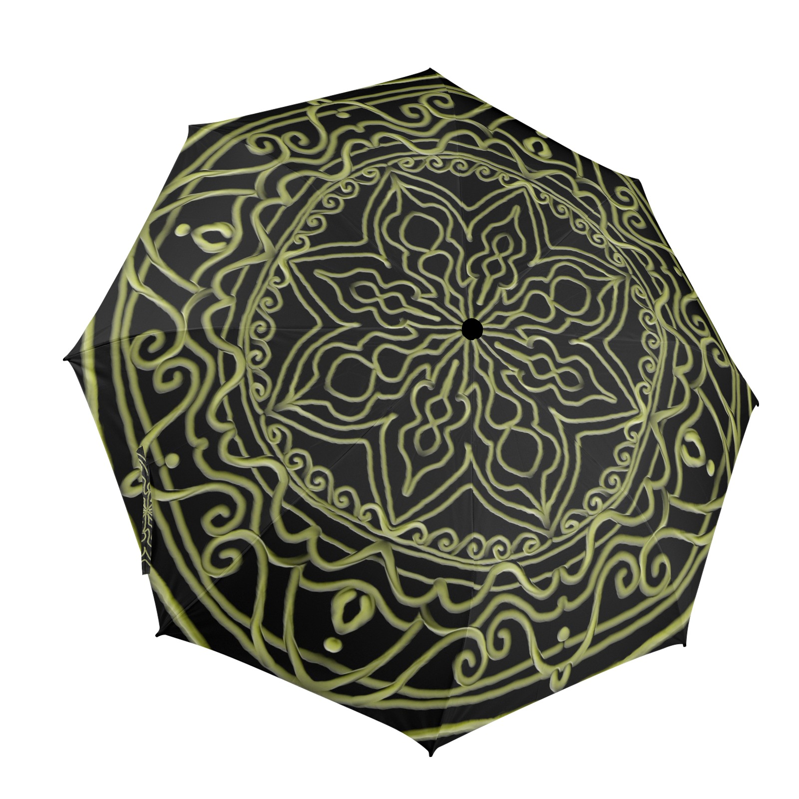 mandala 3D-10 vert pomme Semi-Automatic Foldable Umbrella (Model U12)