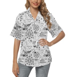 Inspirational tattoo pattern All Over Print Hawaiian Shirt for Women (Model T58)