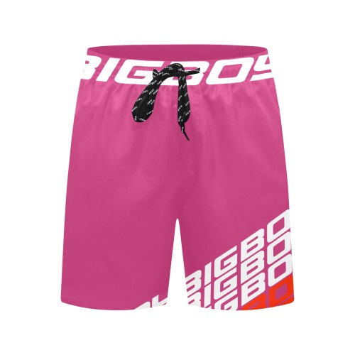 BXB WHT PINK SHORTS Men's Mid-Length Beach Shorts (Model L51)