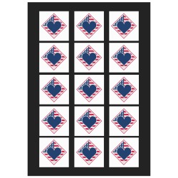 Patriotic Love USA Flag Heart Background Personalized Temporary Tattoo (15 Pieces)