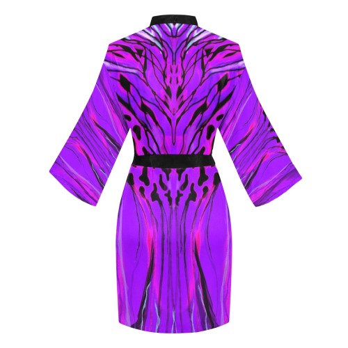 purple Long Sleeve Kimono Robe