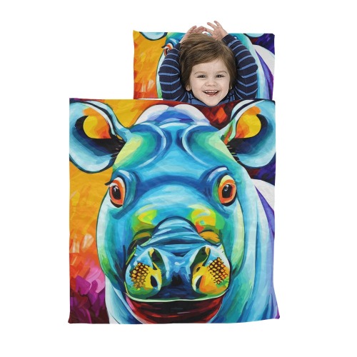 Hippopotamus Funny Colorful Animal Art Kids' Sleeping Bag