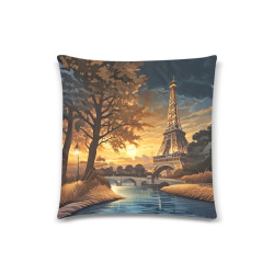 Paris Custom Zippered Pillow Case 18"x18"(Twin Sides)