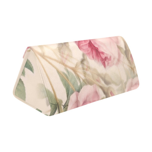 Vintage Pink Rose Garden Pattern Custom Foldable Glasses Case