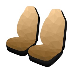 Brown gradient geometric mesh pattern Car Seat Covers (Set of 2)