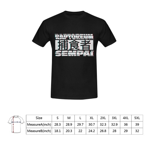Raptoreum Men's SEMPAI Japanese Tee USA Shape Men's T-Shirt in USA Size (Front Printing Only)