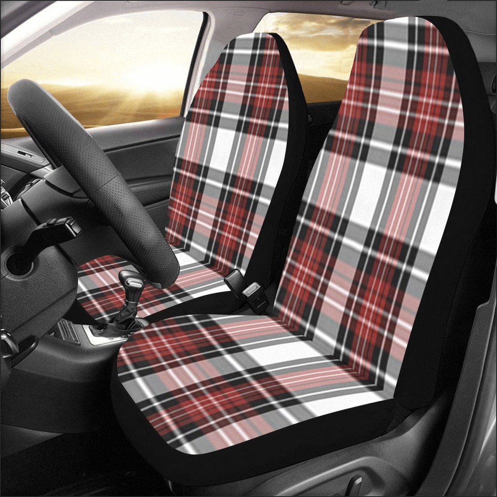 Red Black Plaid Car Seat Covers (Set of 2)