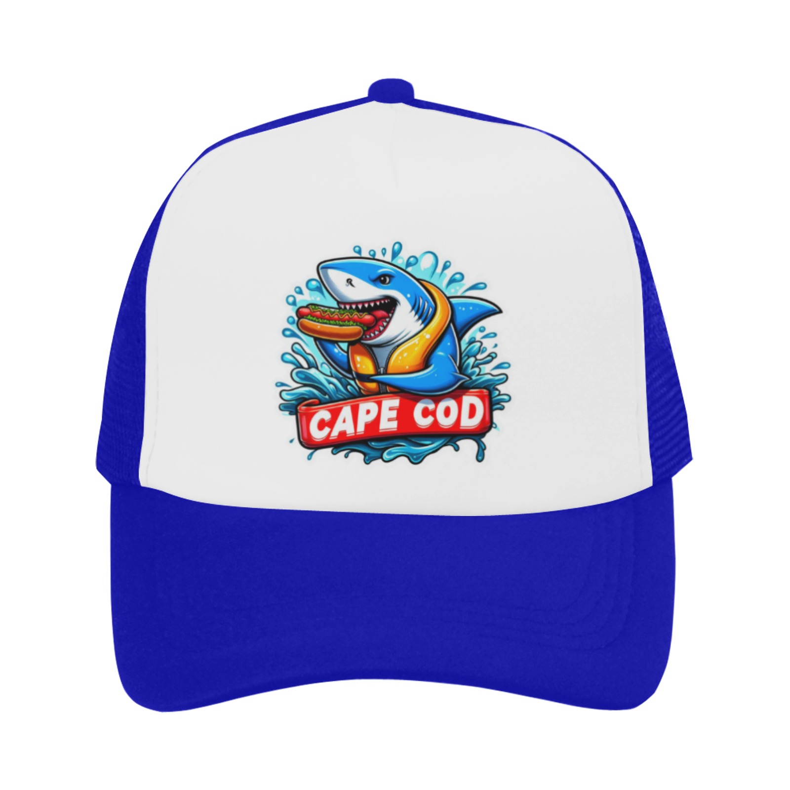 CAPE COD-GREAT WHITE EATING HOT DOG 3 Trucker Hat