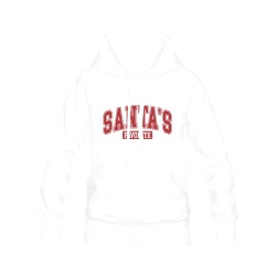 SantasFavorite White/Red Men's Classic Hoodie (Remake) (Model H10)