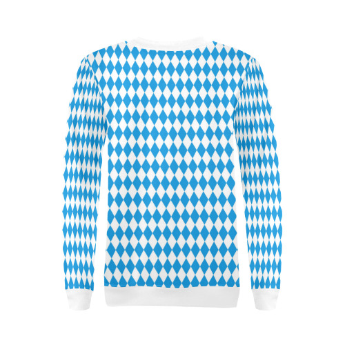 German State Of Bavaria - Flag Colors Pattern All Over Print Crewneck Sweatshirt for Women (Model H18)