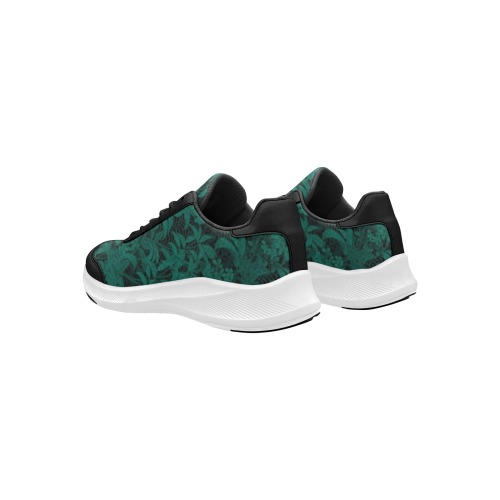 Floral Teal Women's Mudguard Running Shoes (Model 10092)